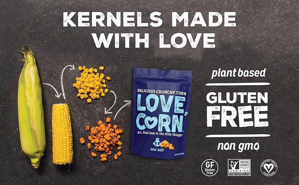 gluten free, snacks, corn, love corn, nuts, snack, vegan snacks, corn nuts, chips, non gmo, kosher